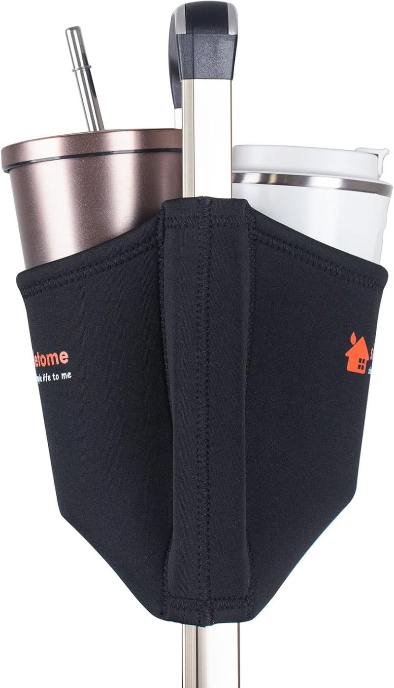 simpletome Luggage Cup Holder Hands-Free Travel Drink Caddy Bag Attachment Simple Style Elastic Materials Easy to Install and Remove(Black) - Image 2